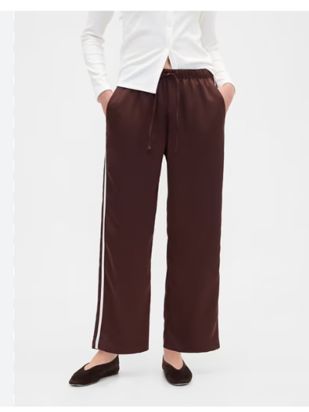 Gap Factory NWT Relaxed Satin Straight-leg Crop Pants XS